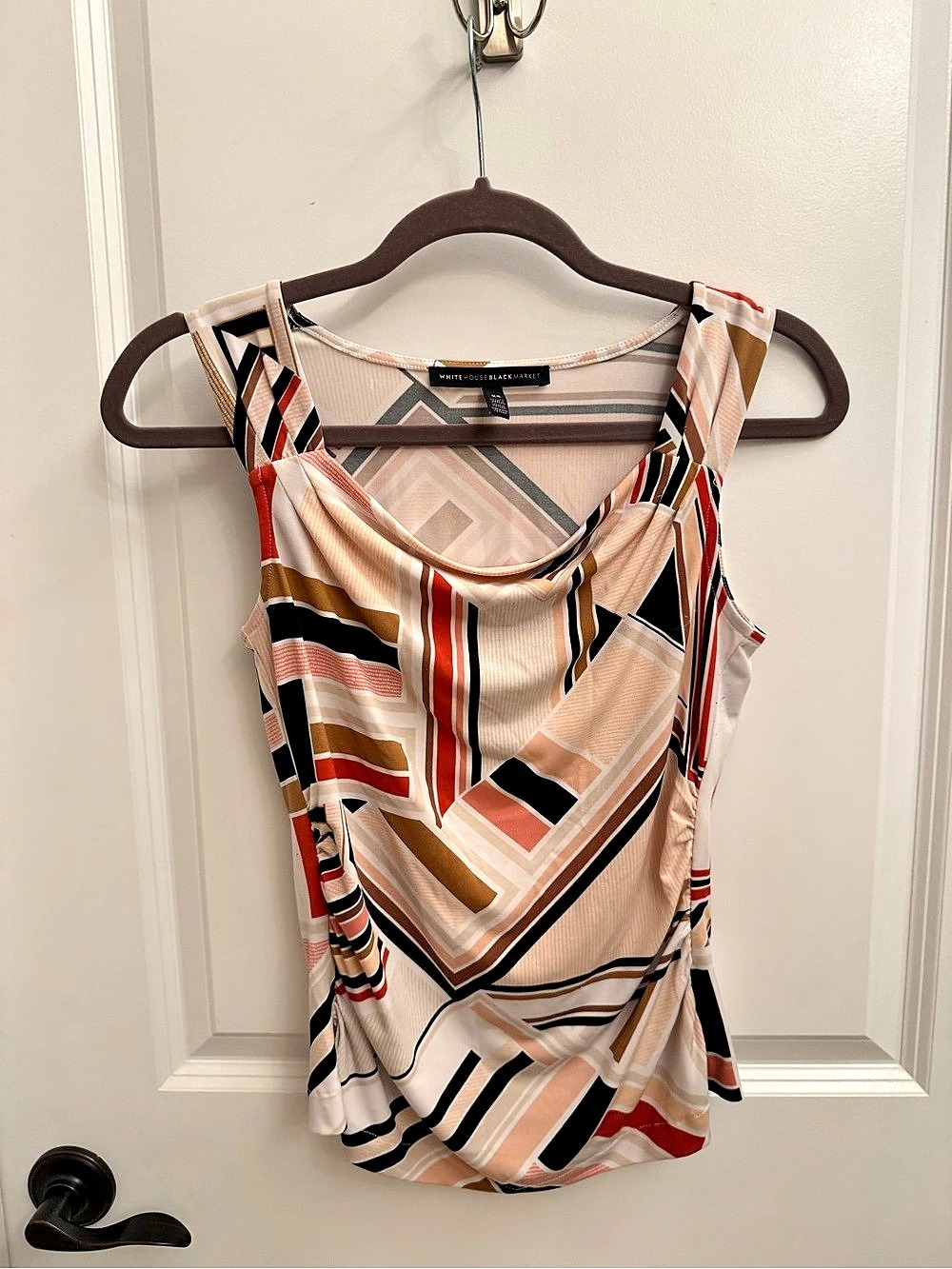 WHBM Geometric Tank Top in Pink & Black Size XSP